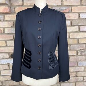 VOTRE NOM black velvet trimmed military style blazer